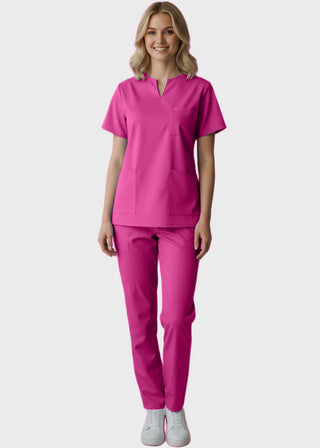 Panda Uniform Women's Three Pocket Split Neck Nursing Scrub Top