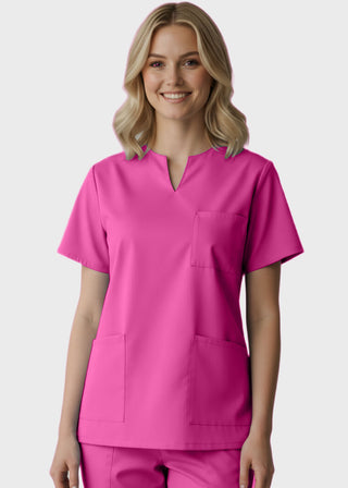 Panda Uniform Women's Three Pocket Split Neck Nursing Scrub Top