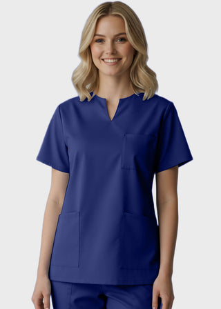 Panda Uniform Women's Three Pocket Split Neck Nursing Scrub Top