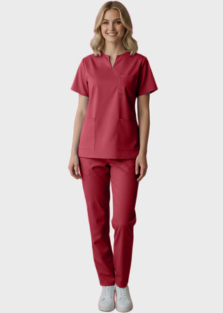 Panda Uniform Women's Three Pocket Split Neck Nursing Scrub Top