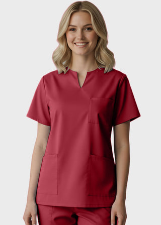 Panda Uniform Women's Three Pocket Split Neck Nursing Scrub Top