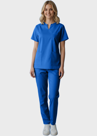 Panda Uniform Women's Three Pocket Split Neck Nursing Scrub Top