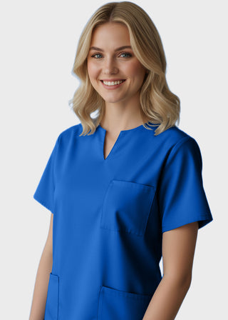 Panda Uniform Women's Three Pocket Split Neck Nursing Scrub Top