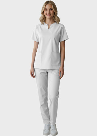 Panda Uniform Women's Three Pocket Split Neck Nursing Scrub Top