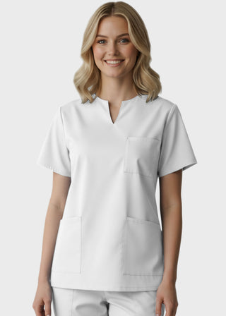 Panda Uniform Women's Three Pocket Split Neck Nursing Scrub Top