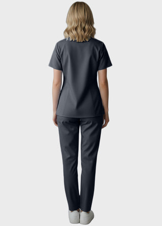 Panda Uniform Women's Three Pocket Split Neck Nursing Scrub Top