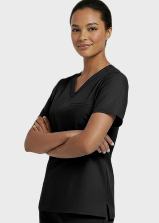 Panda Uniform Women's V-Neck Single Pocket Scrub Top