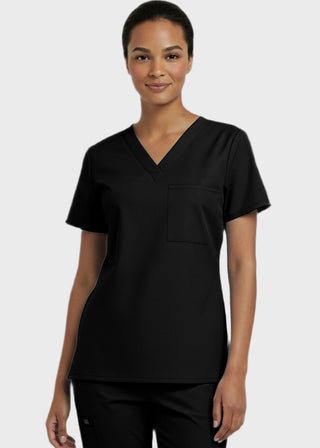 Panda Uniform Women's V-Neck Single Pocket Scrub Top