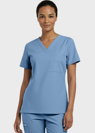 Panda Uniform Made in USA Women's V-Neck Single Pocket Scrub Top