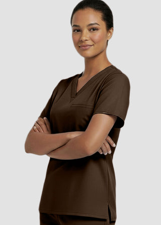 Panda Uniform Women's V-Neck Single Pocket Scrub Top