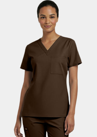 Panda Uniform Women's V-Neck Single Pocket Scrub Top