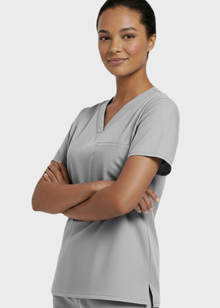Panda Uniform Women's V-Neck Single Pocket Scrub Top