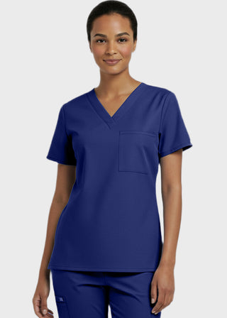 Panda Uniform Women's V-Neck Single Pocket Scrub Top