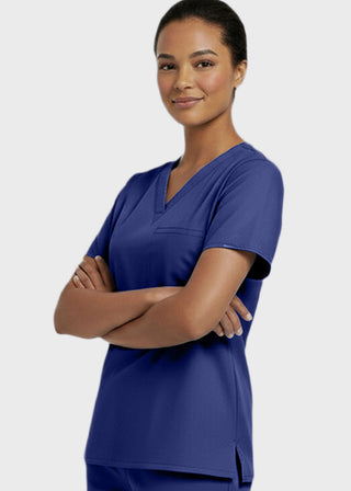 Panda Uniform Women's V-Neck Single Pocket Scrub Top