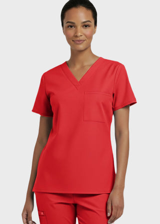 Panda Uniform Women's V-Neck Single Pocket Scrub Top