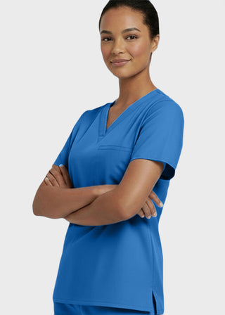 Panda Uniform Women's V-Neck Single Pocket Scrub Top