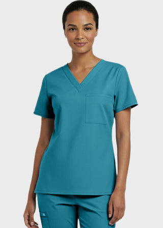 Panda Uniform Made in USA Women's V-Neck Single Pocket Scrub Top
