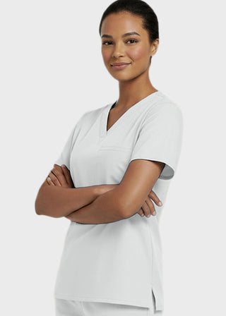 Panda Uniform Women's V-Neck Single Pocket Scrub Top