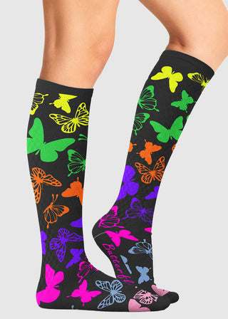 Cherokee Legwear Women's Compression Socks in Anti Social Butterflies