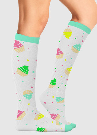 Cherokee Legwear Women's Compression Socks in Cupcake Party