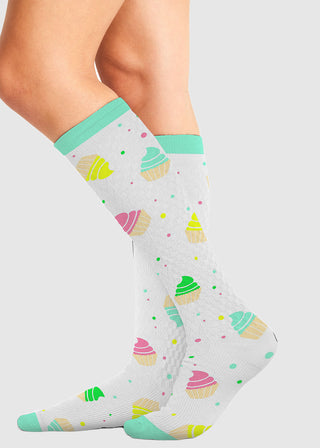 Cherokee Legwear Women's Compression Socks in Cupcake Party