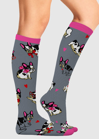 Cherokee Legwear Women's Compression Socks in Frenchie Kiss