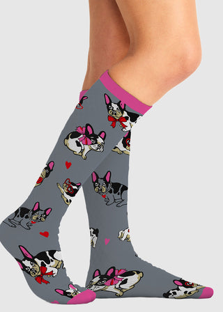 Cherokee Legwear Women's Compression Socks in Frenchie Kiss