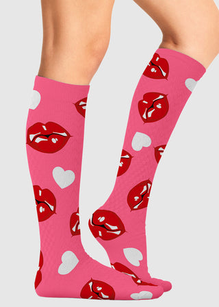 Cherokee Legwear Women's Compression Socks in Kiss Me
