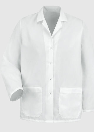 Red Kap Women's White Short Lab Coat With Snap Button