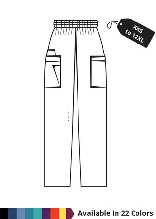 Made To Order Unisex 30 Inches Elastic Waist Cargo Scrub Pants