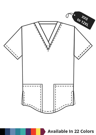 Made To Order Women's 28 Inches Shirttail Hem V-Neck Tunic Scrub Top