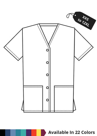 Made To Order Unisex 26.5 Inches Two Pocket Button Front Solid Nursing Scrub Top