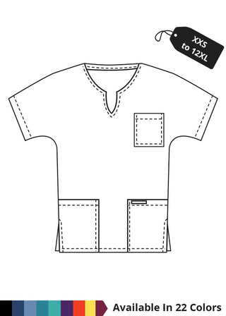 Made To Order Women's 27 Inches Three Pocket Split Neck Nursing Scrub Top