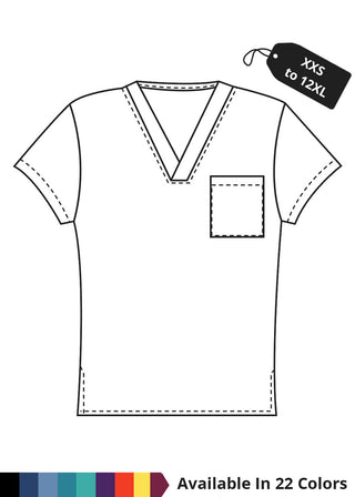Made To Order Women's 28.5 Inches V-Neck Single Pocket Scrub Top