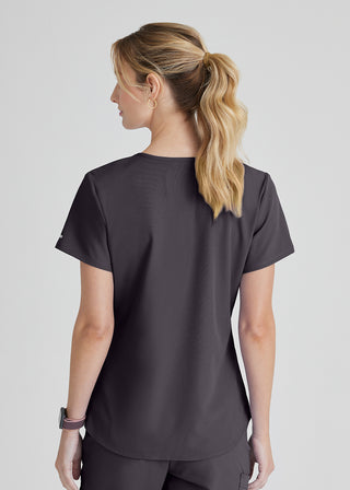 Free Embroidery Women's Vitality V-neck Basic Scrubs Top