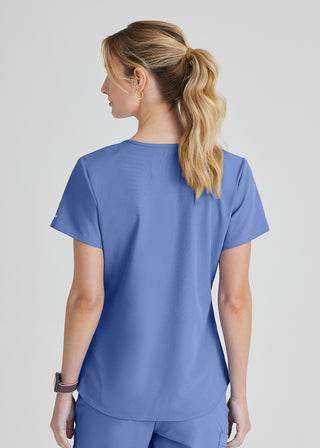 Free Embroidery Women's Vitality V-neck Basic Scrubs Top