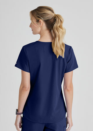 Free Embroidery Women's Vitality V-neck Basic Scrubs Top