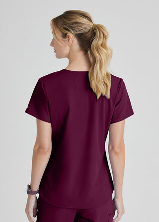 Free Embroidery Women's Vitality V-neck Basic Scrubs Top