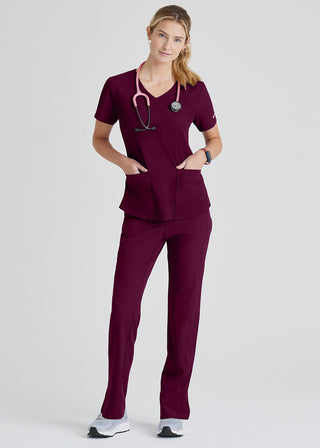 Free Embroidery Women's Vitality V-neck Basic Scrubs Top