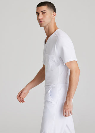 Free Embroidery Men's Structure Crossover V-neck Basic Scrub Top