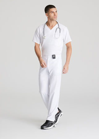 Free Embroidery Men's Structure Crossover V-neck Basic Scrub Top