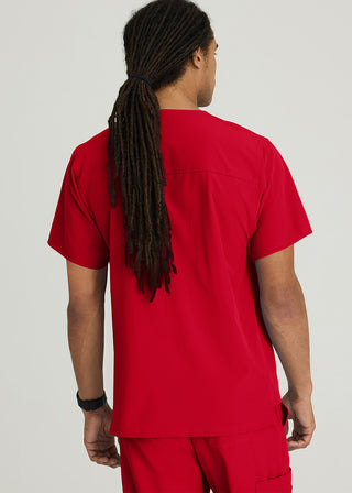 Free Embroidery Men's Structure Crossover V-neck Basic Scrub Top