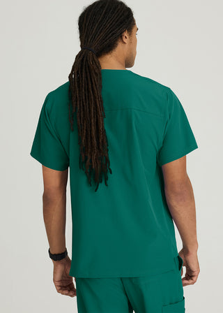 Free Embroidery Men's Structure Crossover V-neck Basic Scrub Top