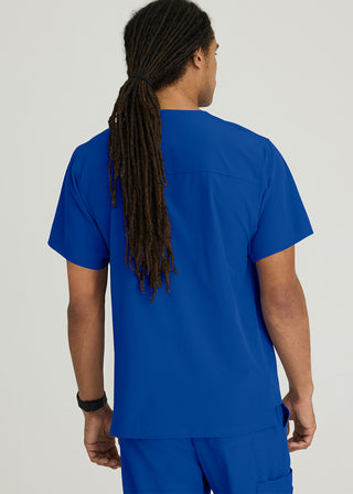 Free Embroidery Men's Structure Crossover V-neck Basic Scrub Top