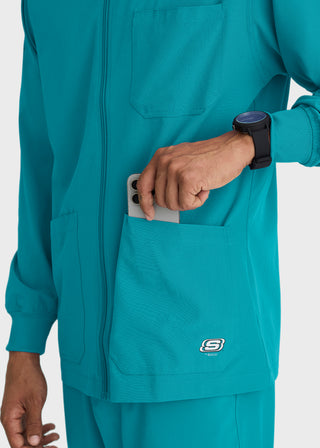 Skechers Men's 30" Structure Cuffed Zip Front Warm Up Jacket