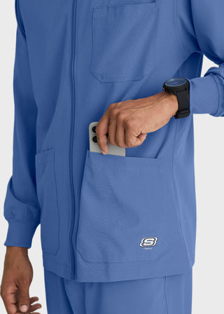 Skechers Men's 30" Structure Cuffed Zip Front Warm Up Jacket