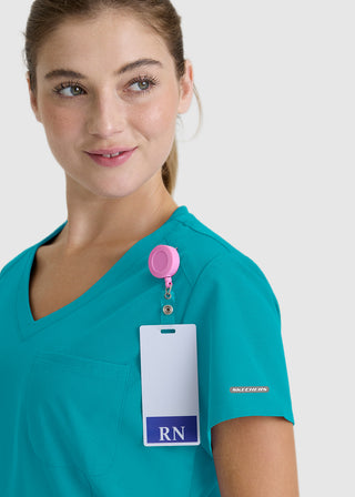 Skechers Women's V-Neck Tuck-In Scrub Top