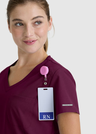 Skechers Women's V-Neck Tuck-In Scrub Top