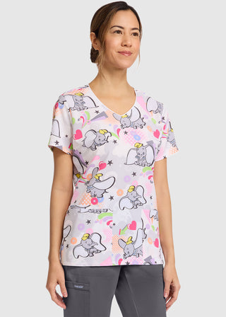 Cherokee Licensed V-Neck Women's  Print Top in Sky Circus