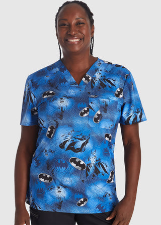 Cherokee Tooniforms Unisex Star In The Night Print Scrub Top